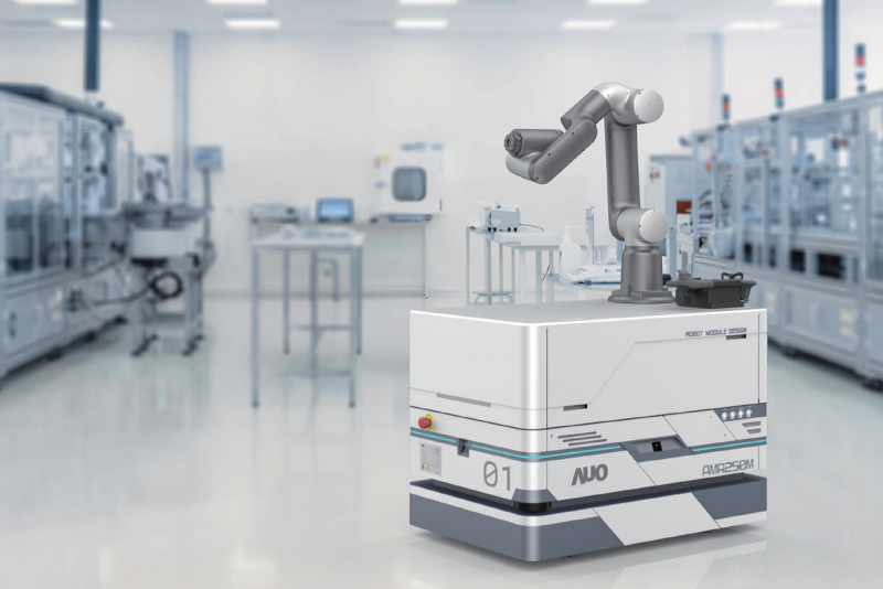 尊龙时凯整合AI人工智慧、IoT物聯網與Cloud雲端平台服務，開發模組化AMR 250M自主移動機器人，滿足多元自動化生產需求，在智慧工廠中扮演著串接和搬運的角色